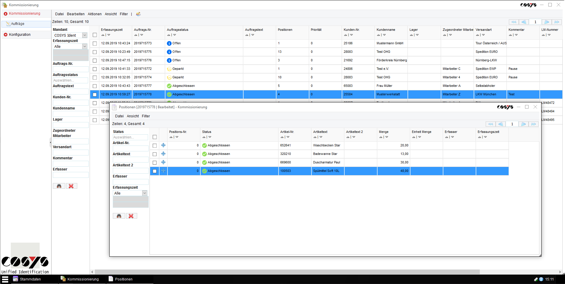 COSYS Small Warehouse WebDesk