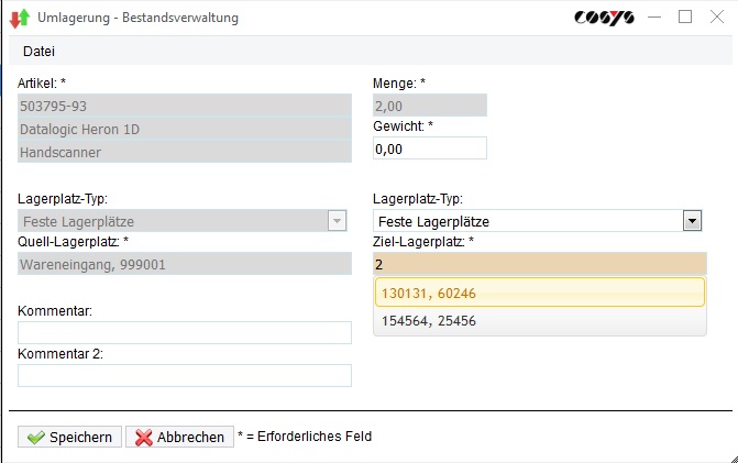 Umlagerung Backend Umlagerung Backend