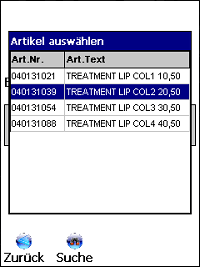 Artikelauskunft Artikelübersicht Windows Mobile / CE Software von COSYS