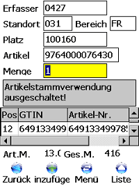 Inventur Erfassung Windows Mobile / CE Software von COSYS