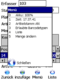 Inventur Erfassungsauftrag Windows Mobile / CE Software von COSYS