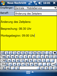 Nachrichtensystem Windows Mobile / CE Software von COSYS