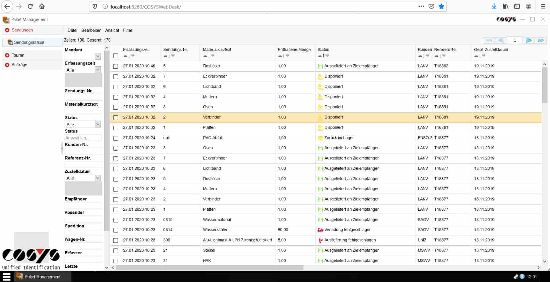 Transportplanung Software Backend