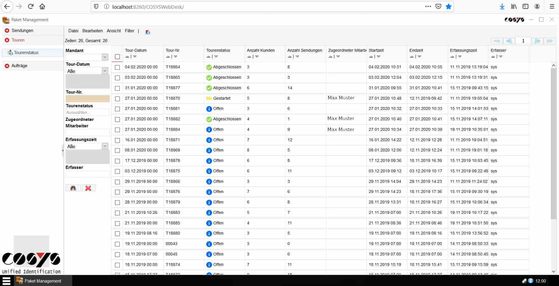 Transportplanung Software Backend