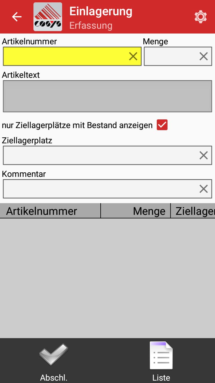 Einlagerung Android Software