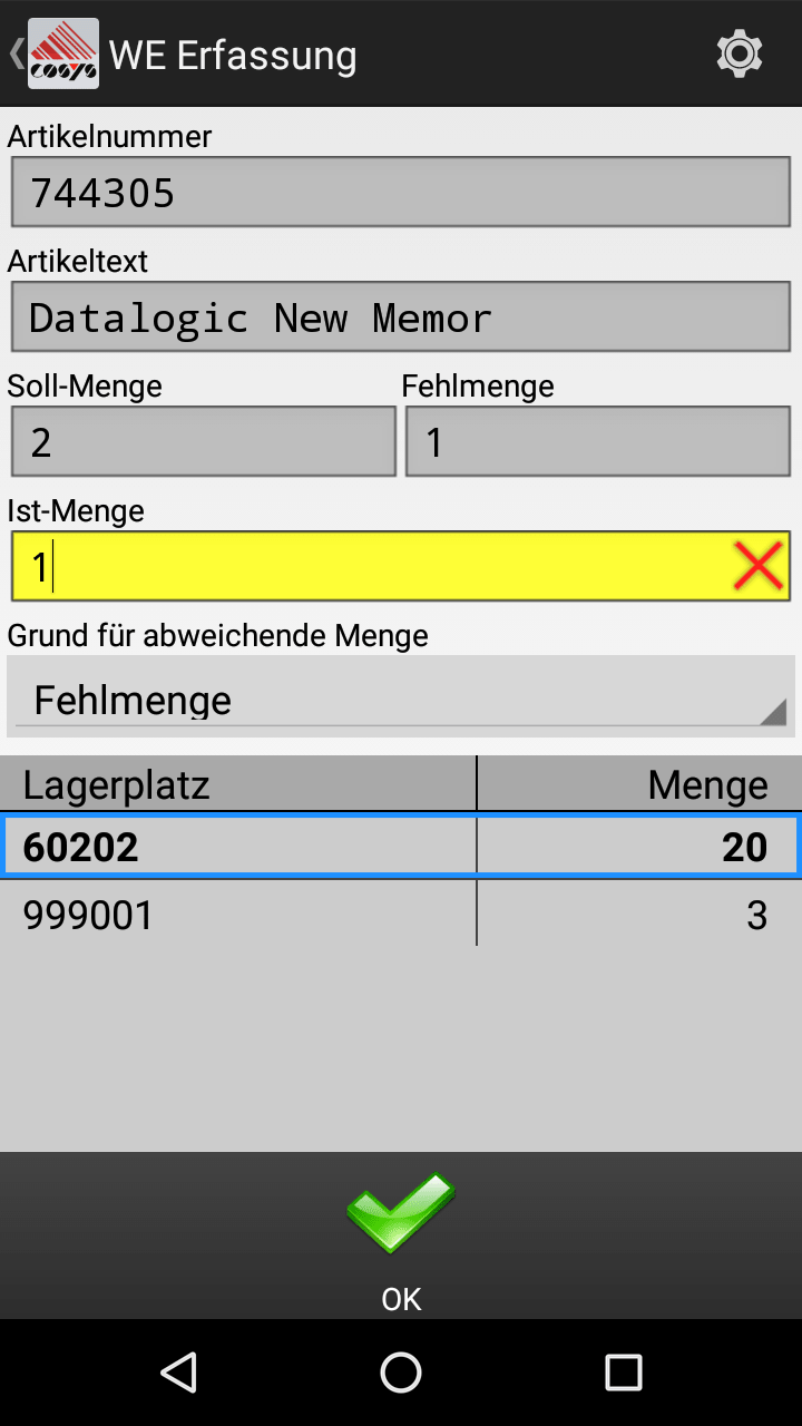 Wareneingang Software Lager Wareneingang Software Lager