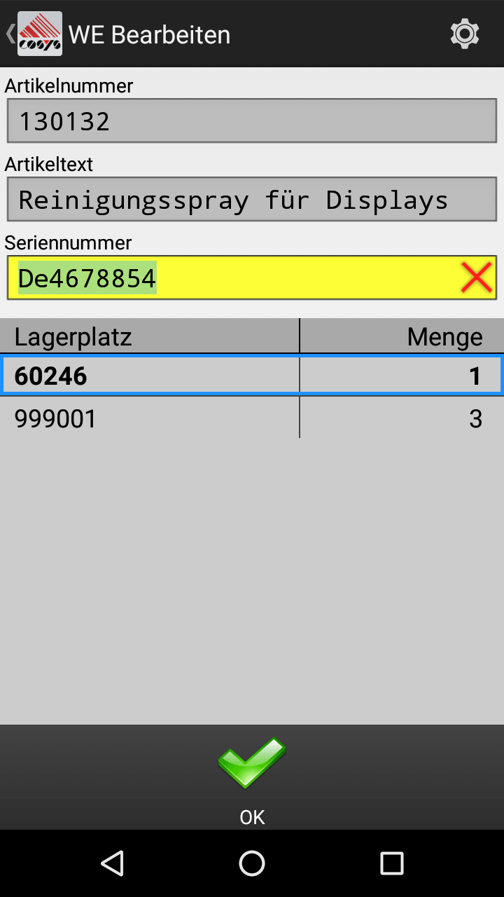 Wareneingang Software Lager Wareneingang Software Lager
