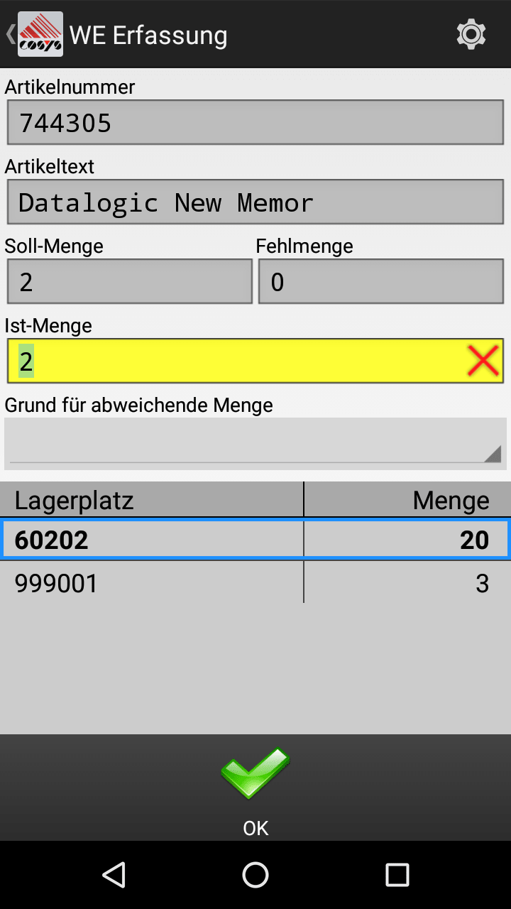Wareneingang Software Lager Wareneingang Software Lager