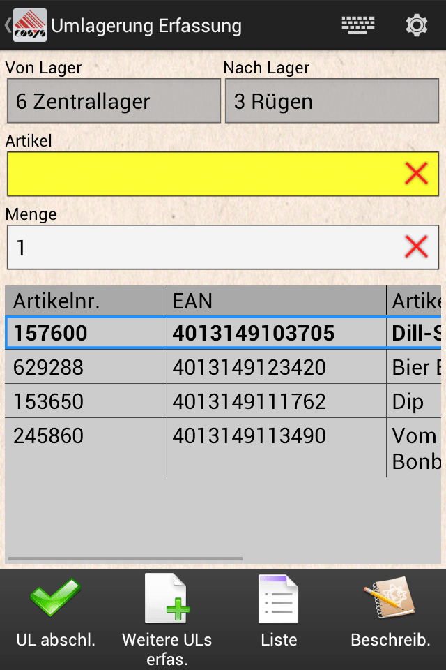 Umlagerung WMS Warehouse Management System Umlagerung WMS Warehouse Management System