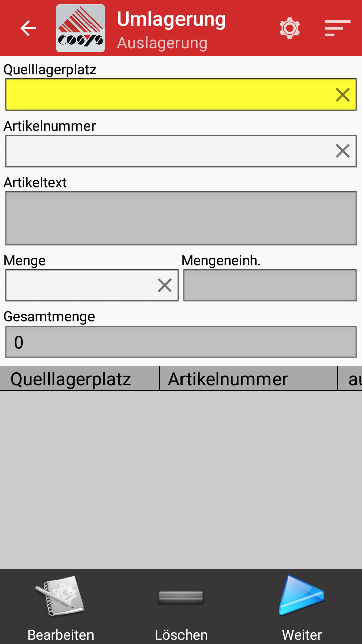 Umlagerung weclapp Lagerverwaltungssoftware