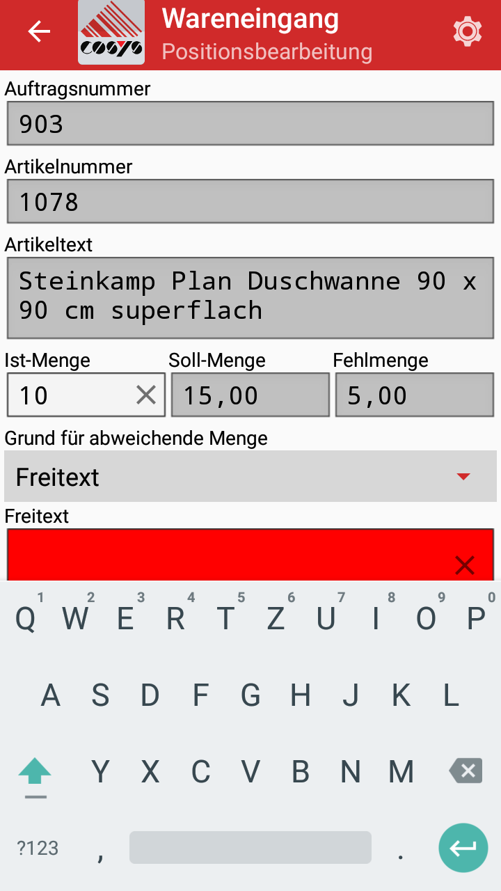 Wareneingang weclapp Lagerverwaltungssoftware